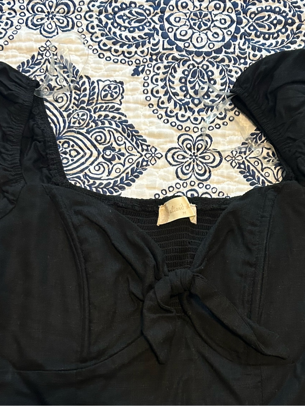 Altar’d State Black Tie-Front crop top